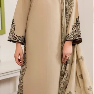 Women's Olive Green Embroidered Kurta Pajama Set