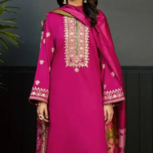 Women's Olive Green Embroidered Kurta Pajama Set -2